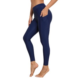 ATTRACO Swim Pants for Women High Waisted Swim Leggings SPF Swimming Pants Navy M