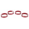 4pcs A/C Air Vent Knob Trims Rings Red Aluminum Alloy