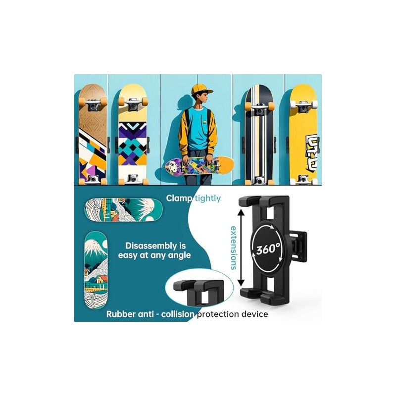 360° Rotating Skateboard Wall Mount - Floating Display Hanger