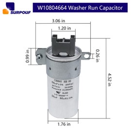 W10804664 Washer Run Capacitor Compatible with Whirlpool Kenmore Maytag Replacement W10278117 W10666221 W10804664VP 4247711