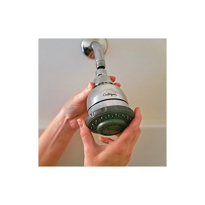 Culligan WSH-C125 Wall-Mounted Filtered Showerhead with Massage, 10,000 Gallon, Chrome,