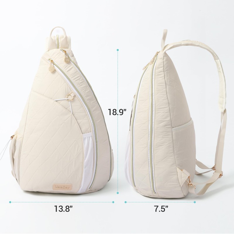 VELADAY Pickleball Bag for Women Chic Quilted Sling Bag, Fits