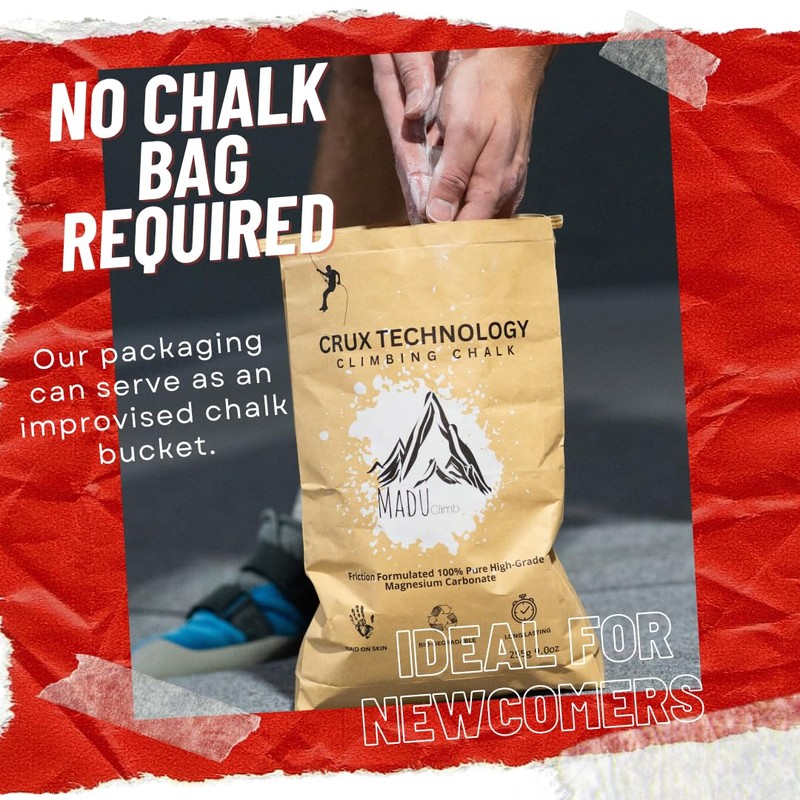 Rock Climbing Chalk 100% Magnesium Carbonate 9oz in Eco-Friendly Biodegradable