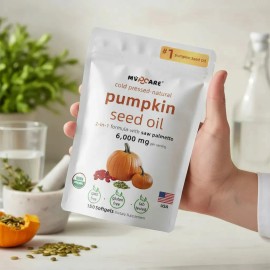 Mvpcare Cpsulas De Aceite De Calabaza 6000mg , 150 Cpsulas Blandas  Prensado En Fro, Aceite Virgen Puro, cidos Grasos Esenciales Y Fitoesteroles  Sin 