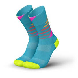 INCYLENCE Running Socks for Men and Women with Light Compression 1 Pair, Ladders Blue Pink
