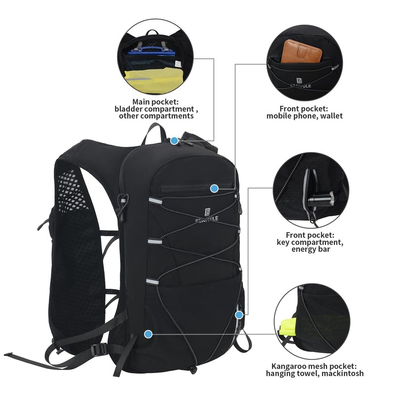 BBAIYULE® Hydration Running Vest Backpack,Cycling Water Backpack ,Biking Hydration Vest