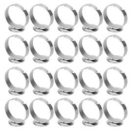 BTIHCEUOT Base de Anillo Plano de Acero Inoxidable, Base de Anillo Plano estándar de Acero Inoxidable de 0.5 Pulgadas para la fabricación de Joyas para Cuentas para Bricolaje para Botones