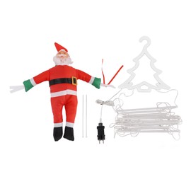 LED Christmas Lights Decorative Ladder Lights with Father Christmas Figure for Indoor Outdoors Window Garden Party EU Plug 220V