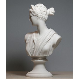 greekartshop Greco-Roman Goddess Artemis Diana Bust Head Cast Marble Statue Sculpture 21cm