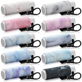 Sureio - Paquete de 10 llaveros para bálsamo labial a granel, regalo para mujeres enfermeras de Navidad, Color casual., Marble Style