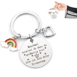 AOOGON Stainless Steel Courage Keyring Motivational Gifts, Encouragement Gifts for Friendship, Colleague, Boyfriend, Sisters, Sometimes
