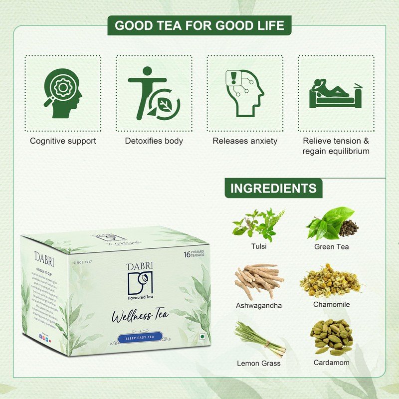 Dabri Sleep Easy Wellness Tea Bags 16pcs | Cognitive support
