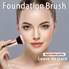 GFOUNS Foundation Brush For Liquid Makeup :Angled & Flat Top Kabuki Brush Synthetic Professional Makeup Brush For Liquid,Cream,and Powder-Buffing,Blending,Flawless Face Brush(GFOUNS-BR003-2P)