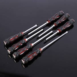 7Pcs Demolition Screwdriver Set CR-V Strong Magnetic Demo Driver Slotted Phillips Impact Kit Chiselling and Loosening Seized Screws(7-Piece Set)