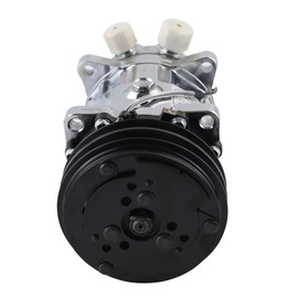 ACTECmax Universal A/C Compressor with Black 2PK Clutch SD 508 5H14 R134A Chrome Compressor