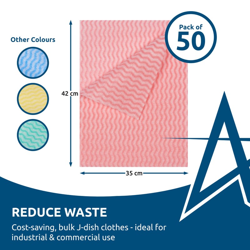 Andarta - Red J-Dish Cloths - Pack of 50 (35