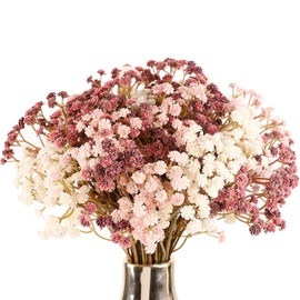 N&T NIETING Baby Breath Flowers Fall Flowers,10Pcs Fake Gypsophila Plants Artificial Baby Breath Flowers for Wedding Bouquets Party Home Garden Decoration Pink