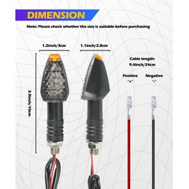 SCUARI 4PCS Motorcycle Turn Signals,Car Accessories 12V LED Bright Amber Lamp Motorcycle Blinkers,Universal Front Rear Turn Signal Light,Suitable for Most Motorcycles,Scooters and Off-Road Vehicles