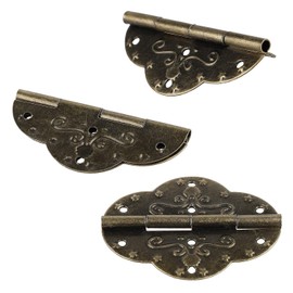 GTHER 4PCS 69x53mm Antique Retro Hinges with Screws for Cabinet Door Cupboard Jewelry Box Gift Wood Box Wooden Furniture, Bronze