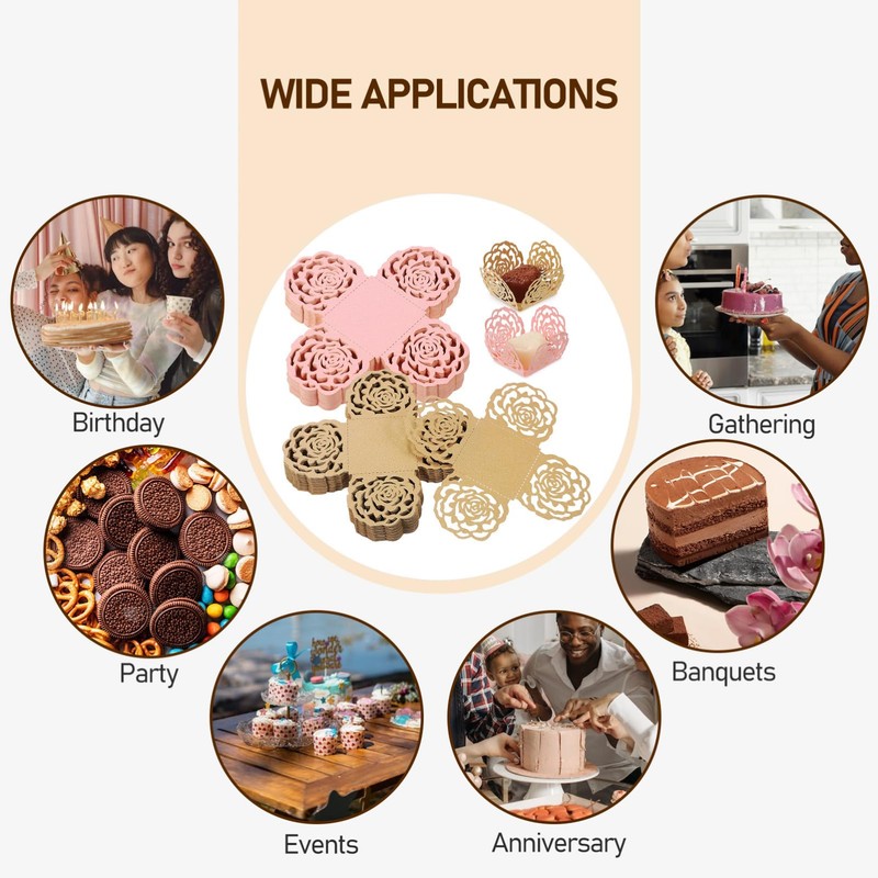 SEWACC 100pcs Truffle Wrappers Liners Mini Cupcake Liners, Paper Chocolate