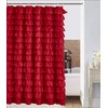 spring Home Waterfall Ruffled Fabric Shower Curtain (RED)