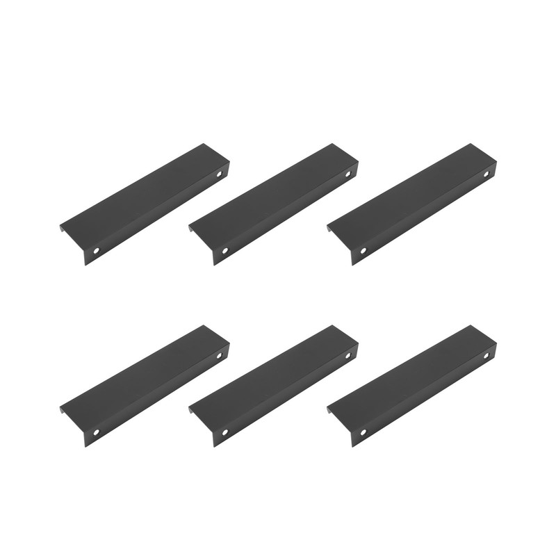 10 Pcs Finger Edge Pull Black Modern Aluminum Alloy 1mm