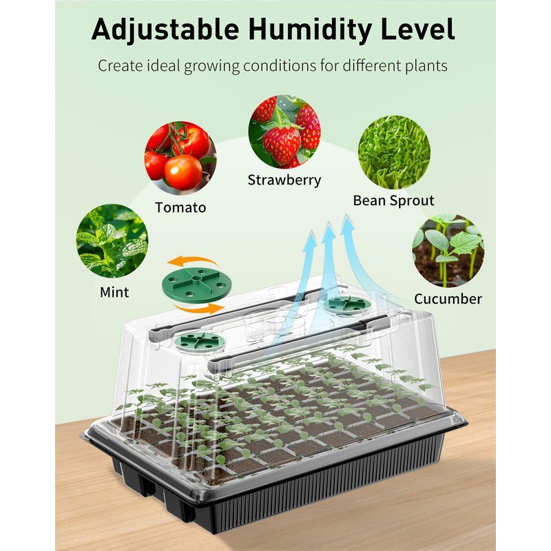 Pawfly Seed Starter Trays, 2 Pack 80 Cells Seed Starter