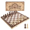 AMEROUS 15 Inches Magnetic Wooden Chess Set - 2 Extra