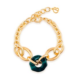 COBI 18K Gold Plated Chunky Gold Chain Bracelets for Women, Cuban Link Chains Jewelry, Thick Statement Link Bracelet, Punk Style, Fashion Accessory for Everyday Wearing, Ideal Gift Choice - Green