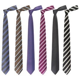 AUSKY Ties for Men,6 Packs Assorted Pattern Silk Formal Necktie Set for Man