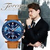 JewelryWe Leather Wristwatch for Men: Waterproof Genuine Leather Luminous Quartz