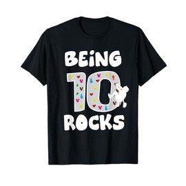 Rock Climbing Funny 10 Years Old 10th Birthday Gift For Kids T-Shirt