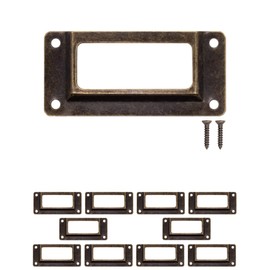 FUXXER® 10 x Apothecary Cabinet Label Window Antique Bronze Design 62x29mm