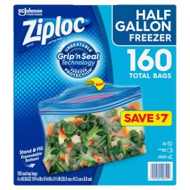 Ziploc Half Gallon Freezer Bags (160 ct.) Great Price