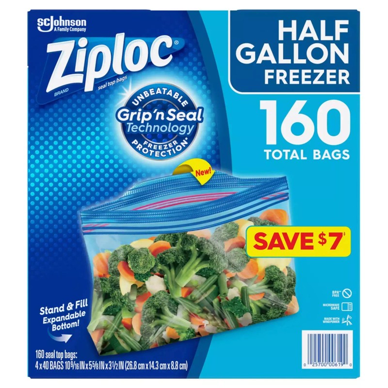 Ziploc Half Gallon Freezer Bags (160 ct.) Great Price