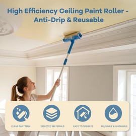 10" Ceiling Paint Roller with Shield, Ceiling Roller Splatter Guard