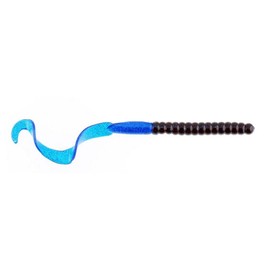 Berkley PowerBait® Power Worm Fishing Bait, Black/Blue, 7in | 18cm, Irresistible Flavor, Classic Curly Tail Worm Profile, Ideal for Spring, Summer and Fall Fishing