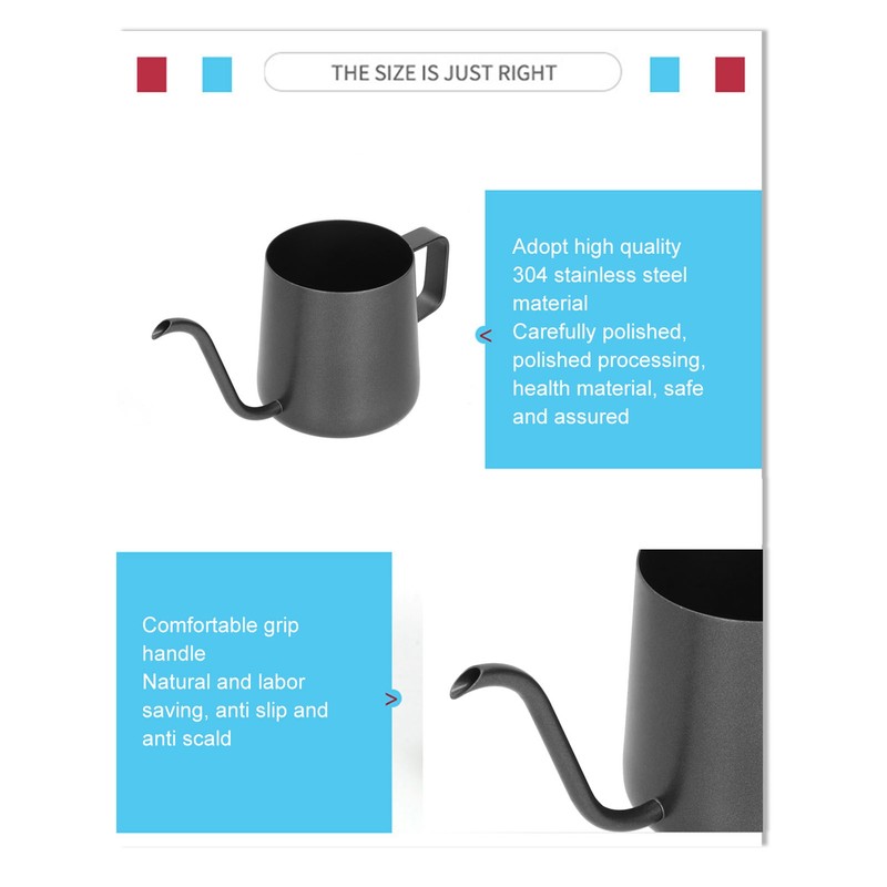 250ml Stainless Steel Hanging Ear Coffee Pot Gooseneck Spout Tea