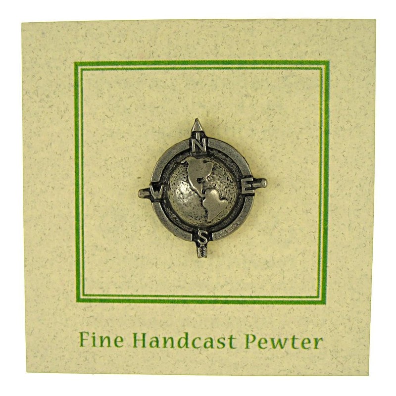 Jim Clift Design Globe Compass Lapel Pin - 1 Count