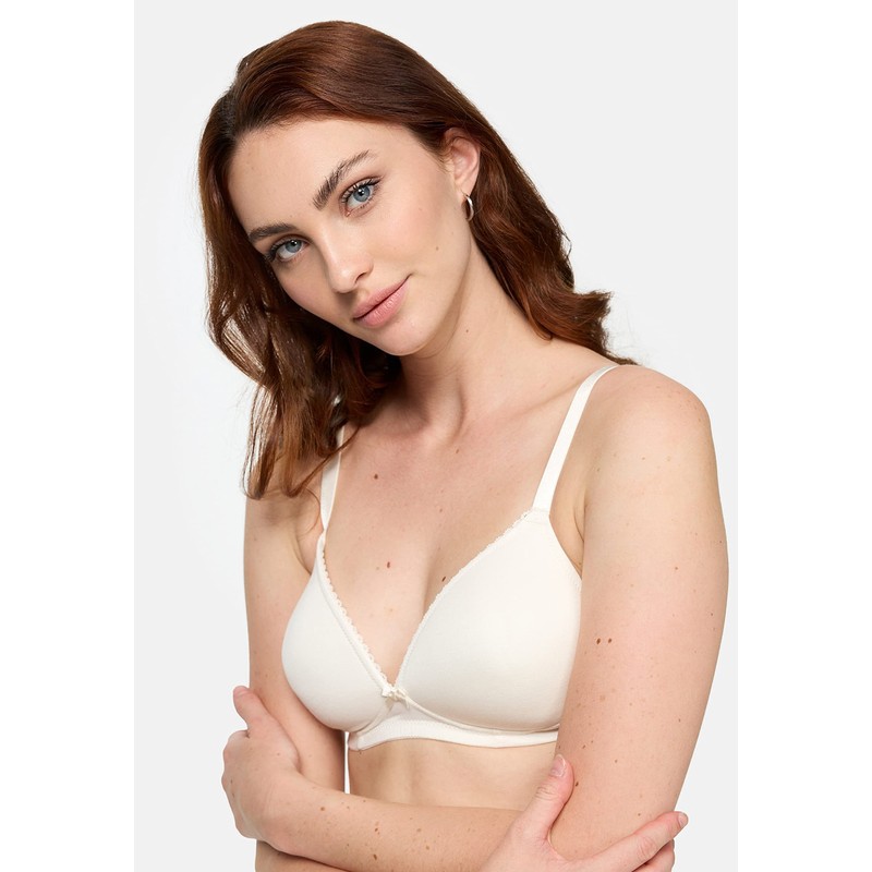 Nur Die Women's Traumweich Bügelloser BH Everyday Bra, Beige (offwhite