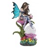 Ebros Gift Beautiful Blue Butterfly Winged Elf Pixie Fairy Sitting