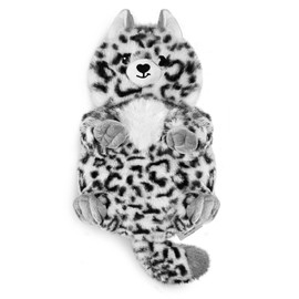 COMOIL Snow Leopard Microwave Heating Pad - 17"x8" Cozy Plush, Cute Microwavable Stuffed Animal - Natural Moist Hot Pack for Cramps,Neck Shoulder, Muscles & Joint with Washable Cover,Unscented