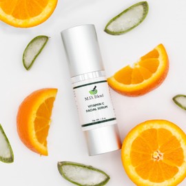 M.D. Blend Professional Vitamin C Serum for Face with L-Ascorbic Acid 10% and Hyaluronic Acid. Refreshing Anti-Aging Face Treatment. Illuminating Hydrating Serum for Women and Men. 1floz Pump