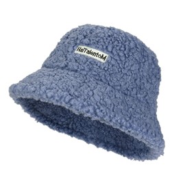 Winter Bucket Hat Fluffy Warm Hat for Women Vintage Cloche Wool Hats Fluffy Winter Warmer Fisherman Cap Adjustable Bucket Hats with Brim for Outdoor Indoor Dating
