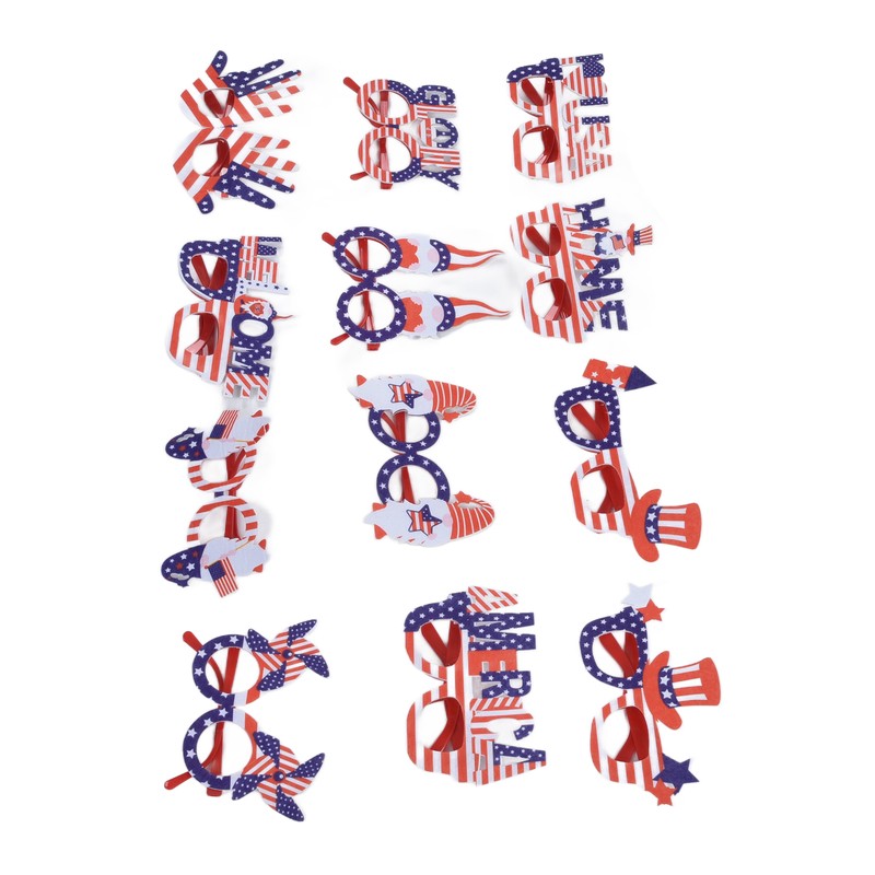 12pcs American Independence Day Glasses American Flag Holiday Glasses for