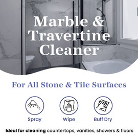 Marblelife InterCare Marble and Travertine, Natural Stone & Terrazzo Liquid Cleaner, Shower & Tile Surface Care, Floor, Walls & Countertop Cleaner and Degreaser, 32 oz