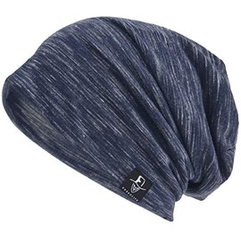 VECRY Men Slouch Hollow Beanie Thin Summer Cap Skullcap (Multi Navy1)