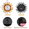 Outdoor Clock Thermometer Combo, Sun Outdoor Wall Clock, Silent Non-Ticking