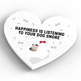 Global Designs Poodle Happiness Is Your Dog Snoring Katie Pearson Artworks Heart Shaped Wooden Magnet