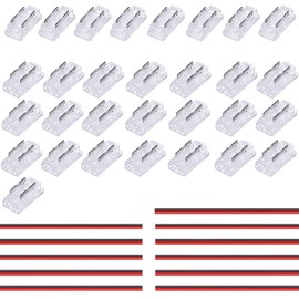 TOPAI 2 Pin 5mm COB LED Strip Connectors Transparent Solderless, 8 Pcs Strip to Strip, 22 Pcs Strip to Wire, 11 Pcs 22AWG 15cm/5.9in Long Extension Wires for 5mm COB LED Strip Lights